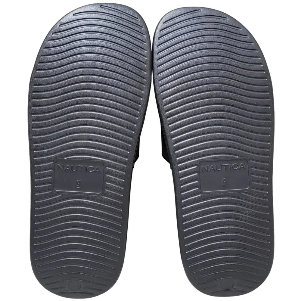 Nautica Men Bertran Summer Beach Pool Slides Size US 9M Black Red White
